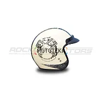 Шлем открытый с козырьком ROCKOT (Рокот) RM-391 Classic Style (XS) (слоновая кость глянцевый)
