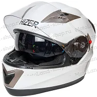 Шлем мото интеграл HIZER (Хайзер) 529 №2 (L) white (2 визора)