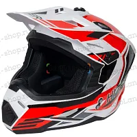 Шлем мото кроссовый HIZER (Хайзер) J6801 №5 (S) white/red
