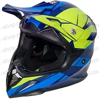 Шлем мото кроссовый HIZER (Хайзер) 915 №6 (M) havy/neon/yellow/blue