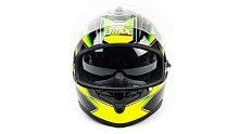 Шлем мото интеграл GTX 5672 (S) #3 BLACK/FLUO YELLOW GREEN (2 визора)