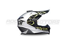 Шлем кроссовый ROCKOT (Рокот) RM-217 Unit GL (M) (серый/зеленый/черный глянцевый)