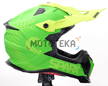 Шлем мото кроссовый Sparx (Спаркс) Raptor (JH-601) зелено-чёрный 2XL