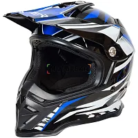 Шлем мото кроссовый HIZER (Хайзер) B6197 №4 (S) black/blue/white