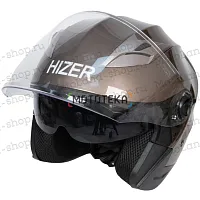 Шлем мото открытый HIZER (Хайзер) B208 №1 (M) gray (2 визора)