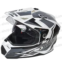 Шлем мото мотард HIZER (Хайзер) J6802 №4 (L) white/gray (2 визора)