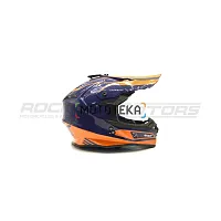 Шлем кроссовый ROCKOT (Рокот) RM-217 Soul GL (S) (оранжевый/синий глянцевый)
