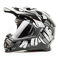 Шлем мото мотард HIZER (Хайзер) B6196-1 (M) #3 black