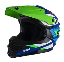 Шлем мото кроссовый SPARX Fenix Gravity (JK6803) сине-зеленый матовый 3XL