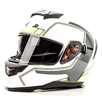 Шлем мото интеграл HIZER (Хайзер) J5318 (M) #2 white/yellow (2 визора)
