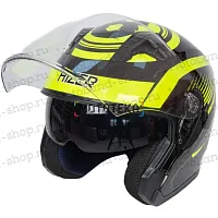Шлем мото открытый HIZER (Хайзер) J228 №1 (M) black/neon yellow