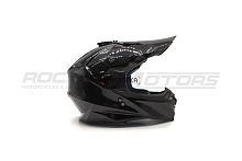 Шлем кроссовый ROCKOT (Рокот) RM-217 Dark GL (M) (черный глянцевый однотонный)